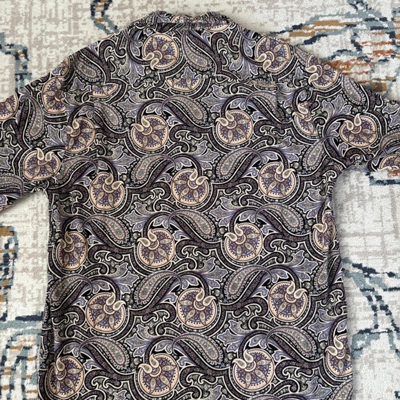 Long Sleeve Men's Nat Nast Luxury Originals 100% Cotton Print Multi Color Shirt - Picture 2 of 3